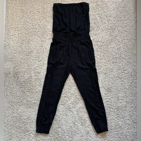 The Aritzia Azure Skies Strapless Jumpsuit. Black. Size Small. - Picture 5 of 9